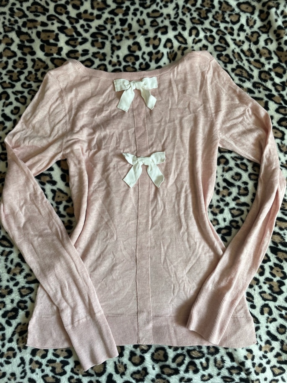 ♡ Light Pink White Bow Top Coquette